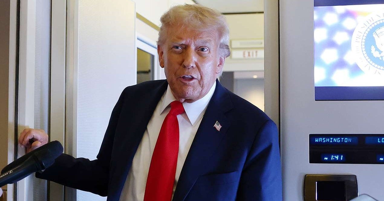Trump Wishes Air Force One Reporters a Safe Flight Only 'Because I'm on the  Flight'