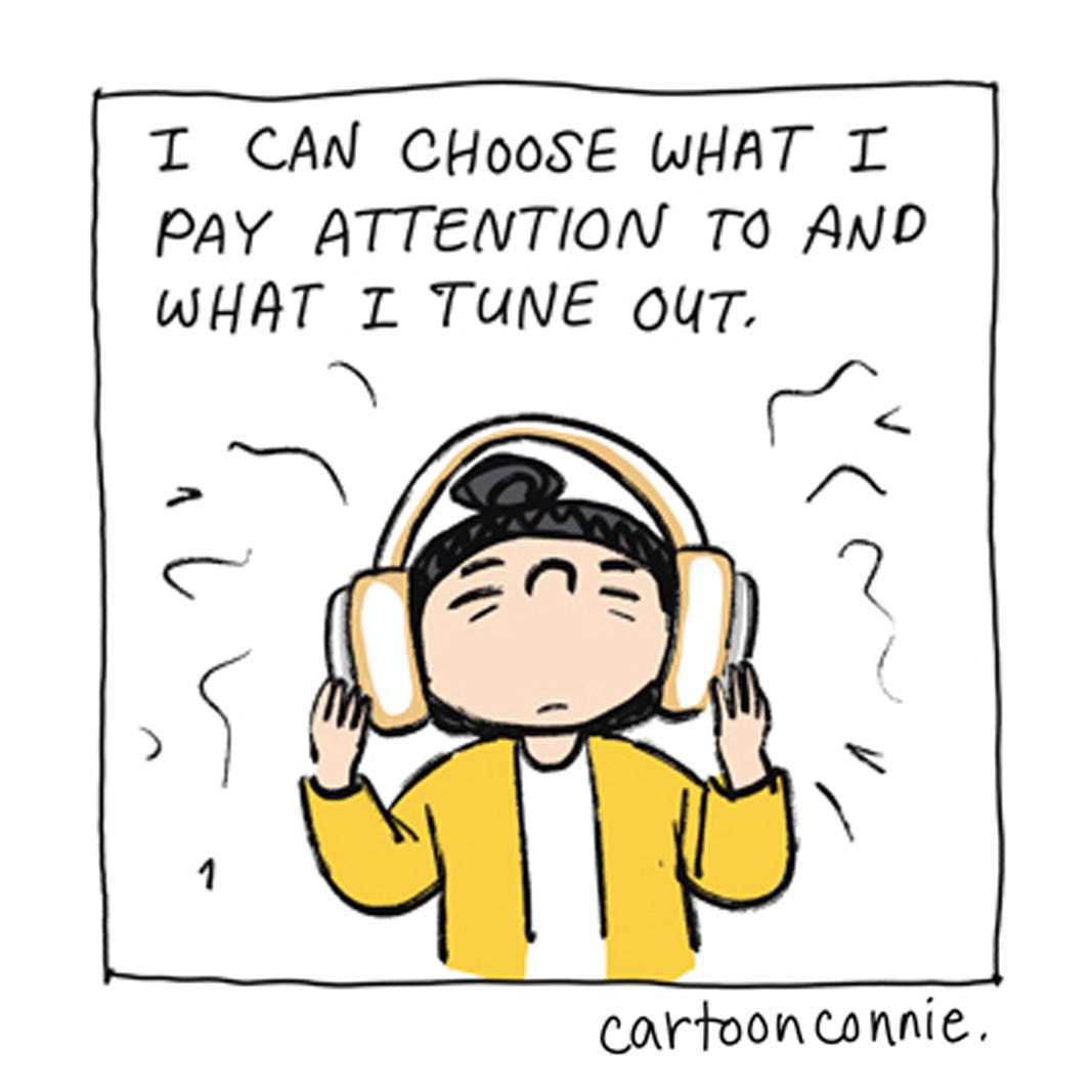 Panel 3 of a 6-panel comic about the new normal of A.I. and technology in modern life. Titled "New Normal," original art by Connie Sun, cartoonconnie, 2026. 