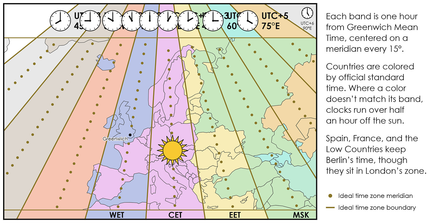 Europe time zone map as a PNG image Europe time zone map as a PNG image