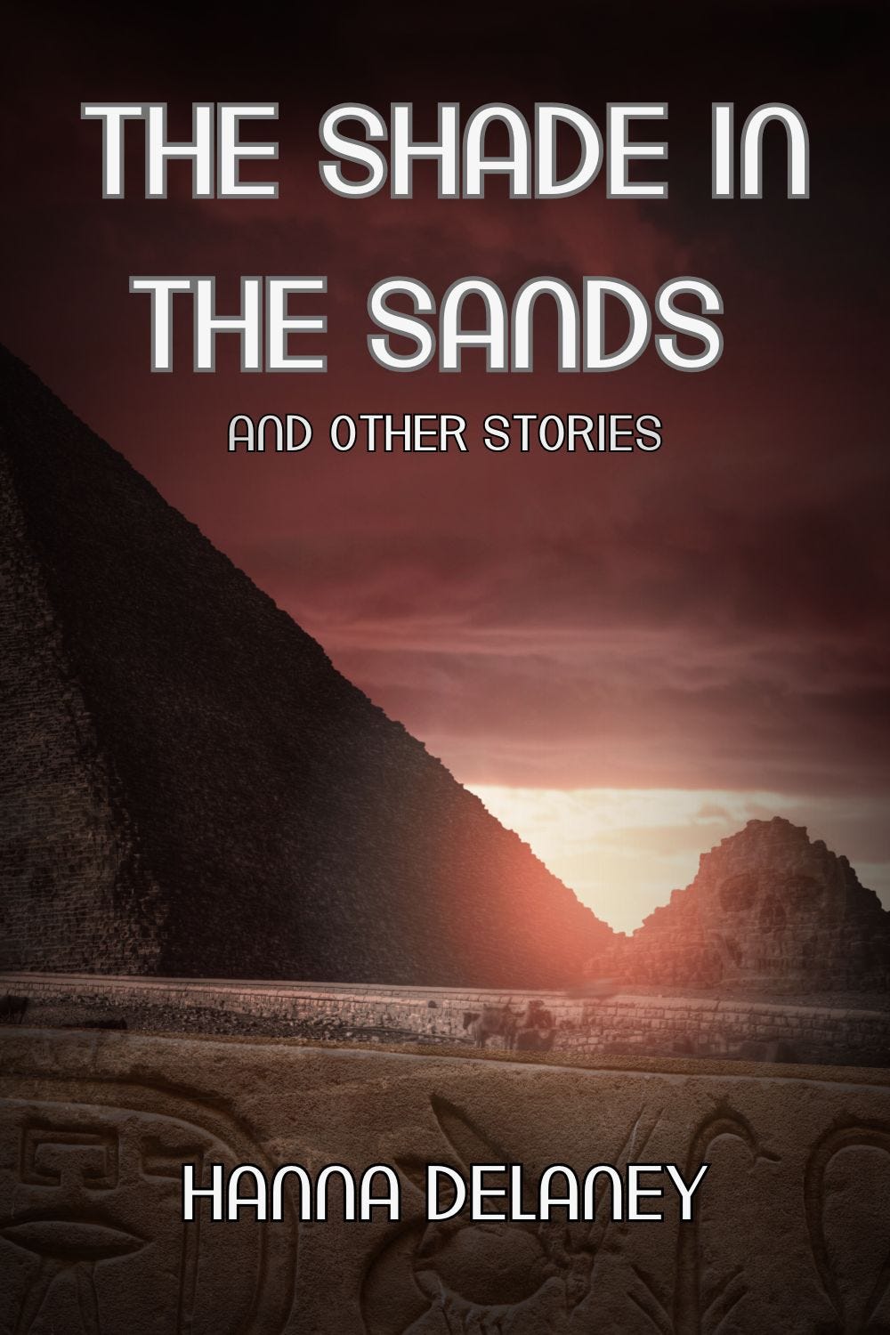 Stories about haunted Egyptian artefacts. Ancient egypt horror story collection. The Shade In The Sands draws from the classic gothic tales involving mummies, myths and artefacts and adds a new modern spin. The image shows the pyramids of Giza. 