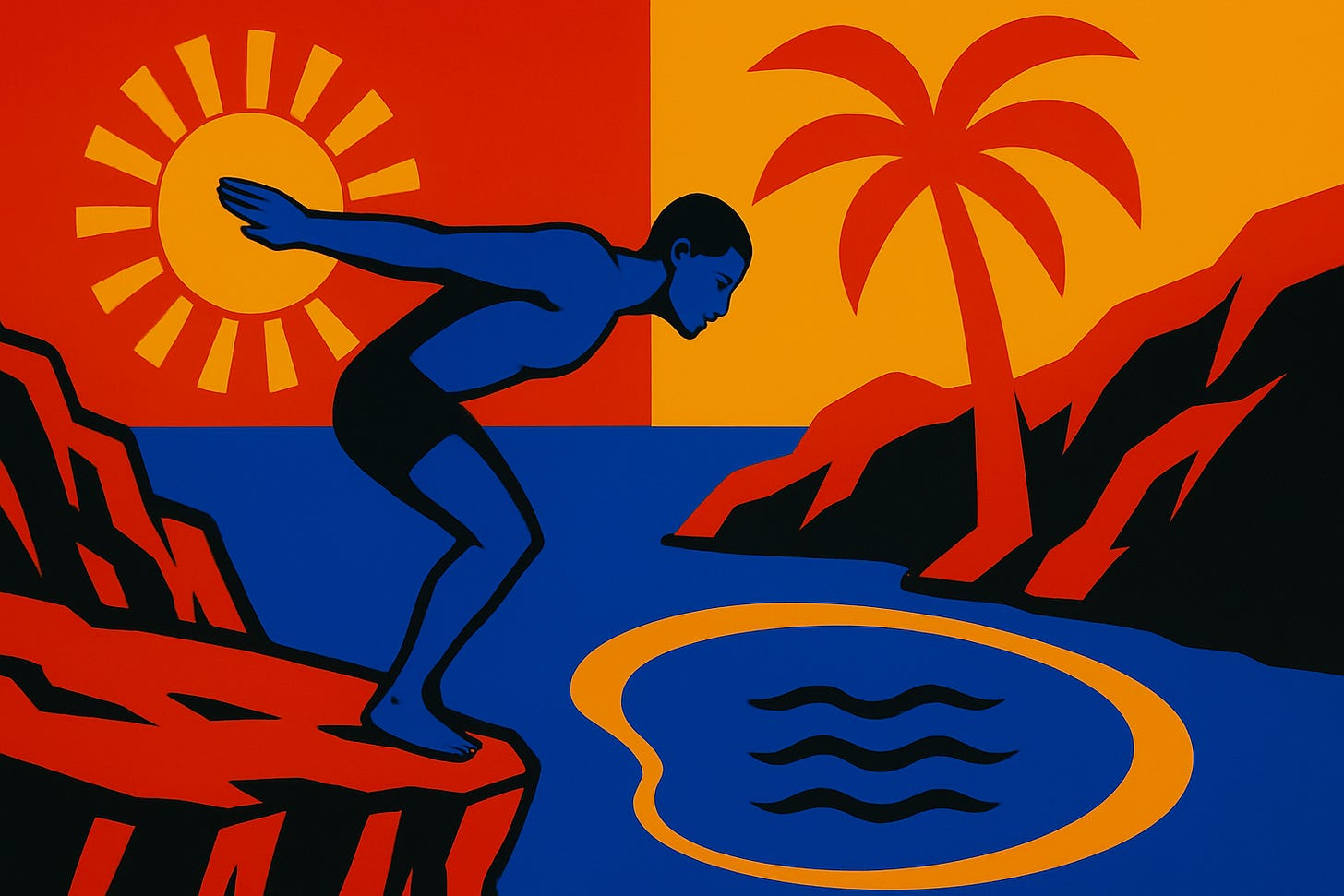 A diver about to jump