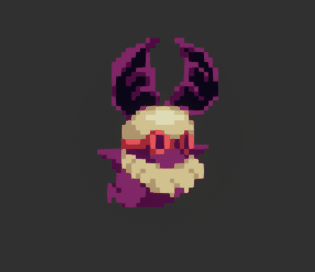 A flying bat enemy and a chasing eye enemy