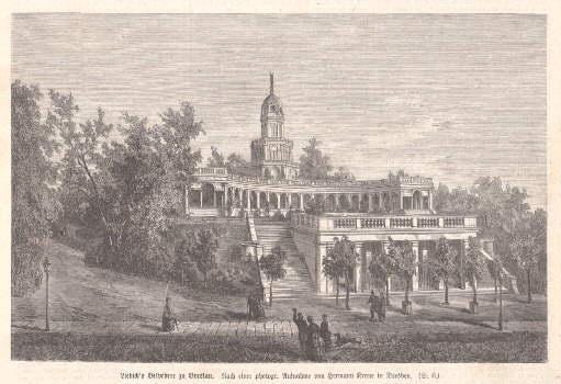 Liebich`s Belvedere zu Breslau. Holzstich nach einer Photographie von  Hermann Krone. by Breslau -: Art&nbsp;/&nbsp;Print&nbsp;/&nbsp;Poster |  Antiquariat Heinz Tessin