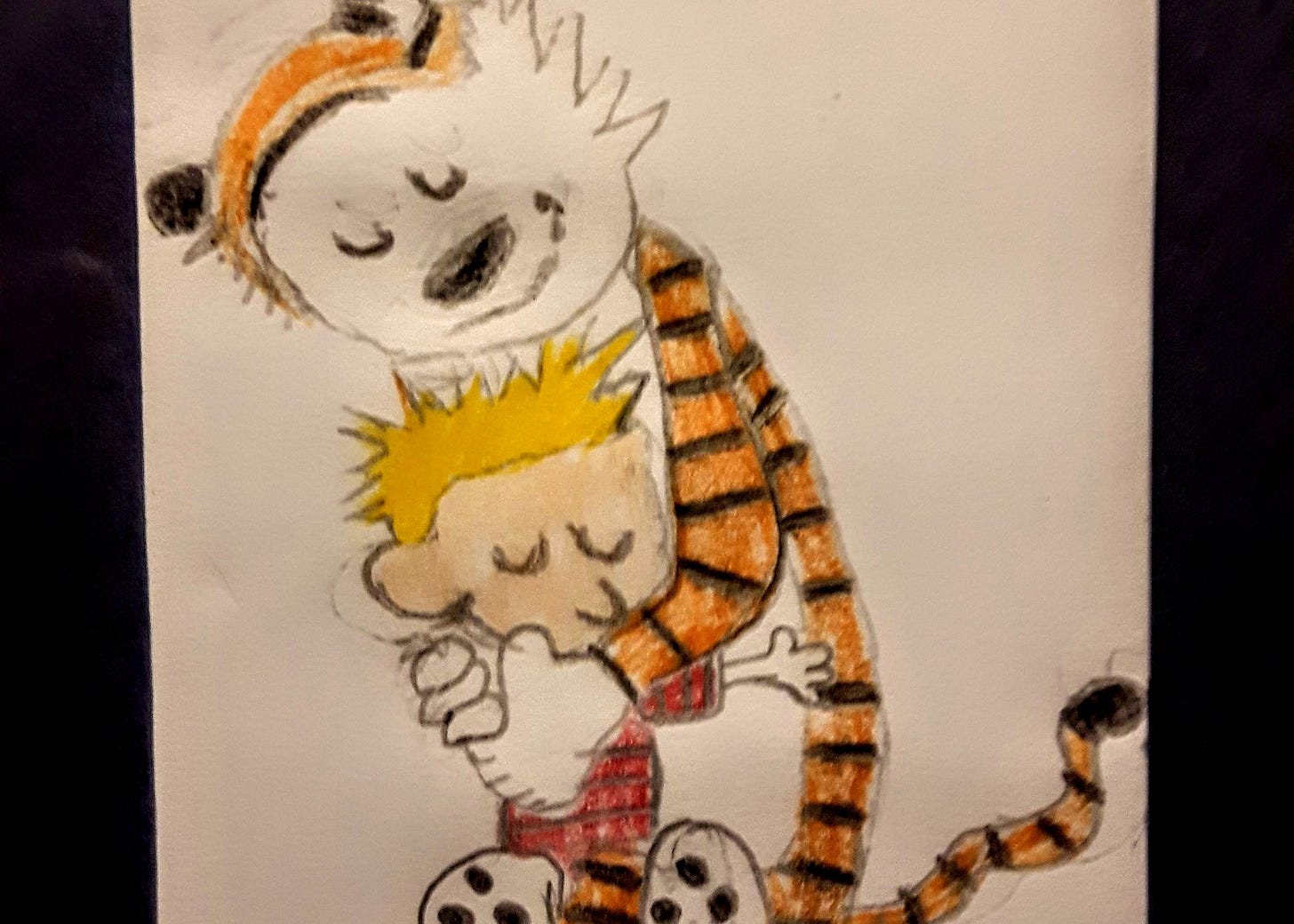 drawing of Calvin and Hobbes