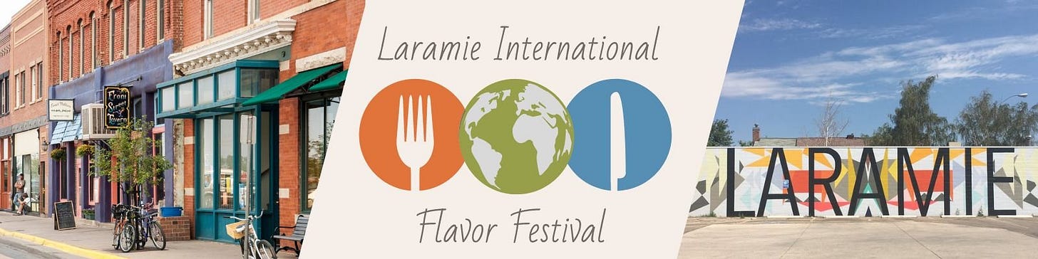Decorative. Laramie International Flavor Fest logo
