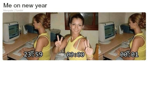 Me on New Year Menpale | Tumblr 2359 00800 00801 | New Year's Meme on ME.ME