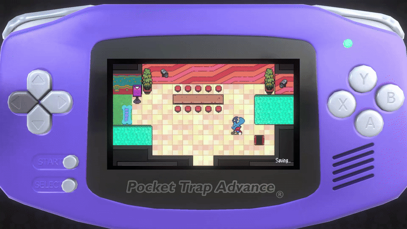 A GIF showing the "Pocket Trap Advance" console
