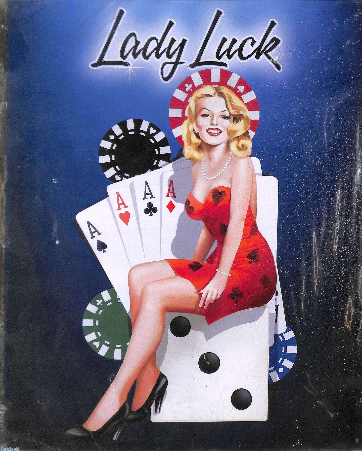 Tin Plate, Lady Luck, 30.5x38cm