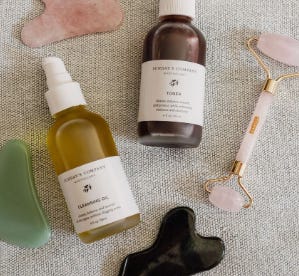  massage therapy table, massage oil and massage tools