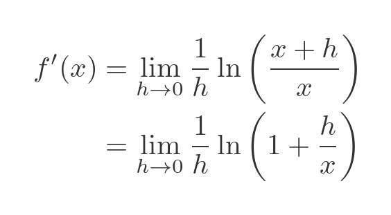 Derivative of ln x from first principles