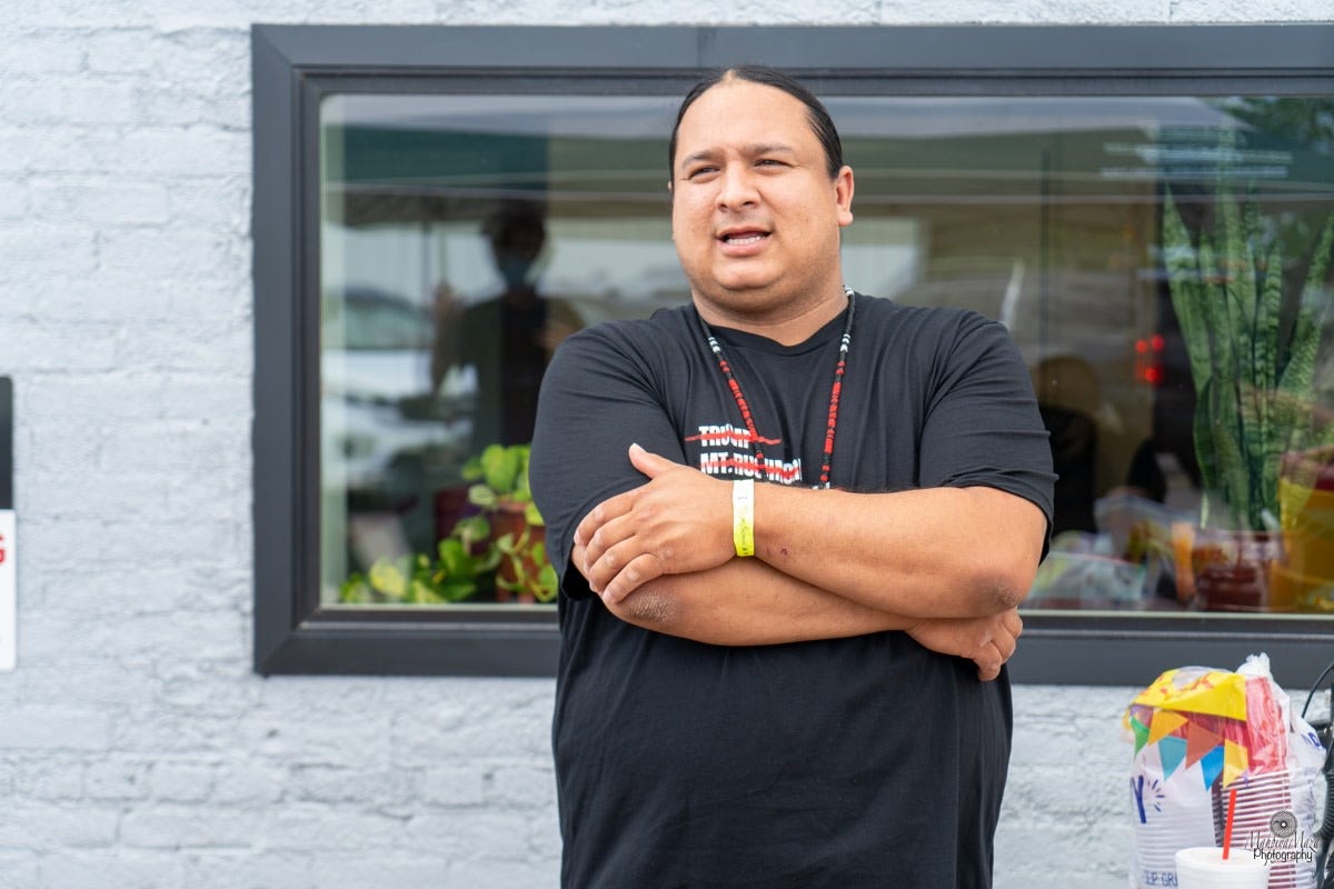 Pictured: NDN Collective President and CEO after his release from jail on July 6, 2020.