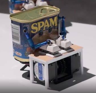 screen cap of a spambot typing