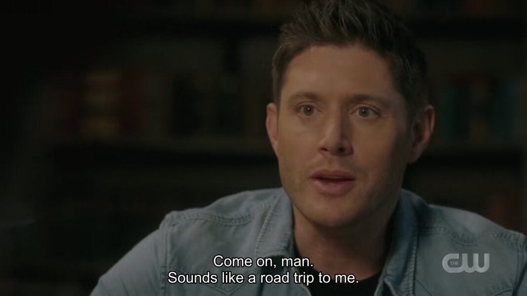 15.15 road trip for Dean Sam Winchester Gimme Shelter 15.15 road trip for Dean Sam Winchester Gimme Shelter