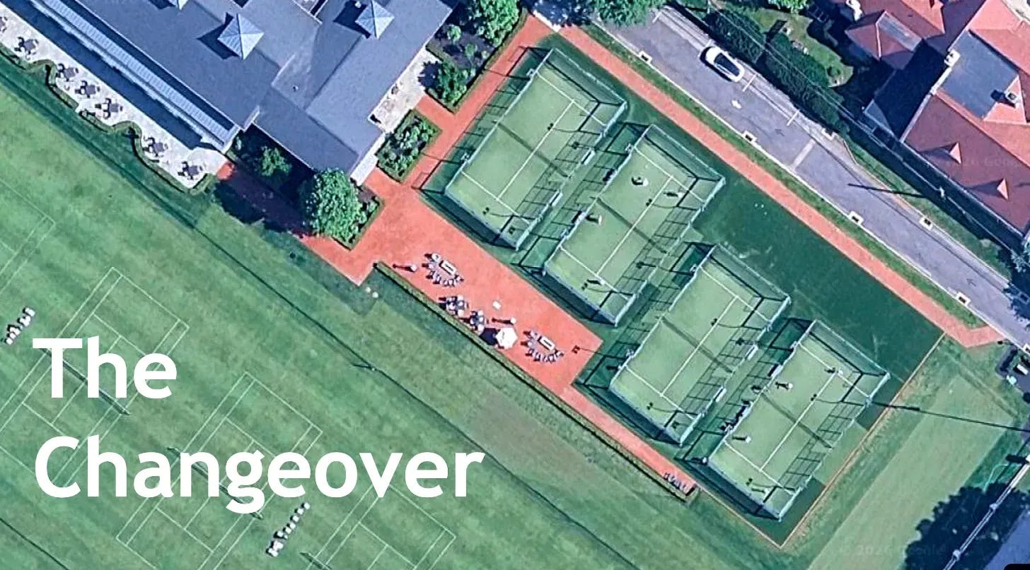 Aerial view of padel courts at The Philadelphia Cricket Club