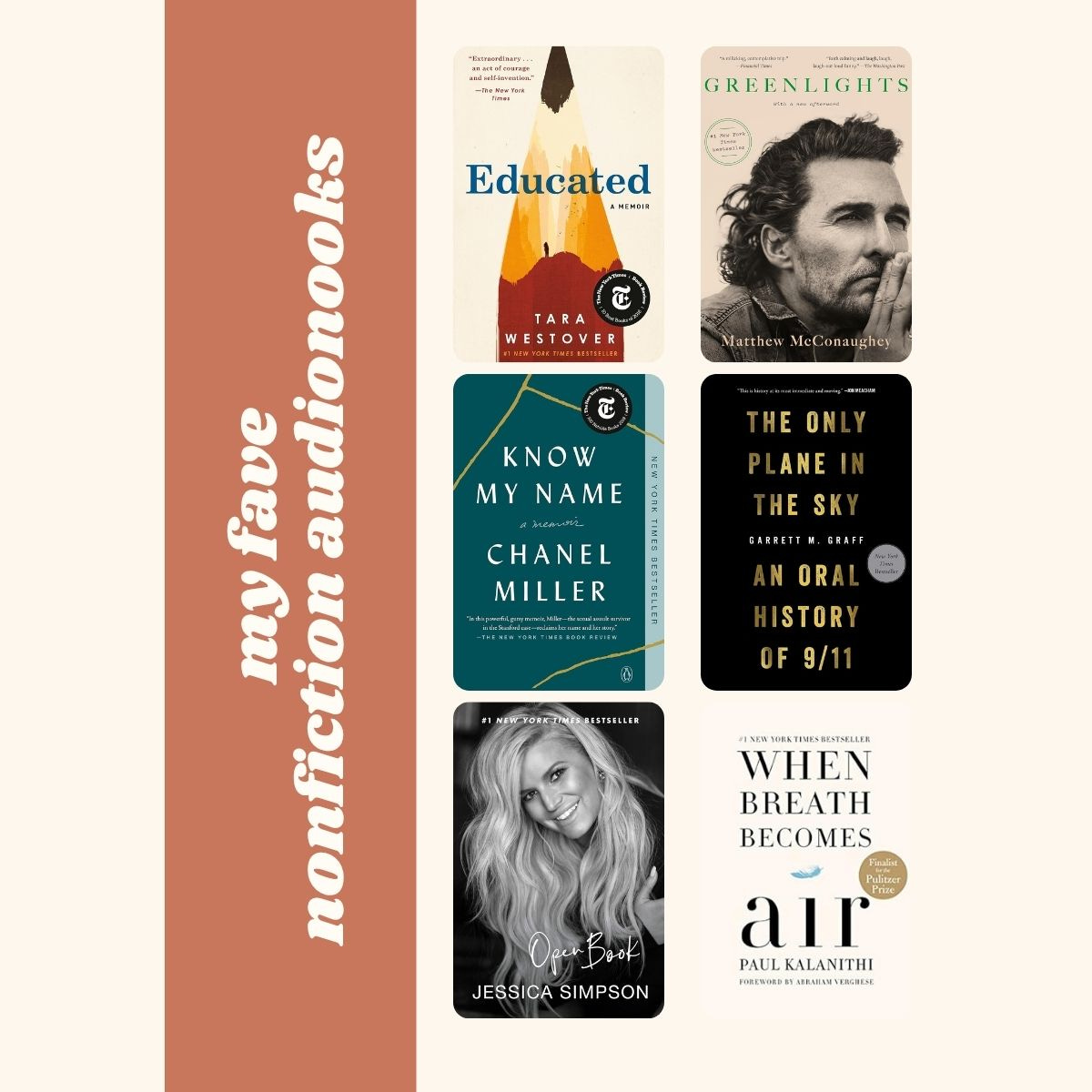 collage of my fave nonfiction audiobooks
