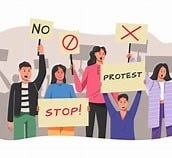 Image result for Person Between protest signs or political banners. Size: 173 x 185. Source: www.vectorstock.com