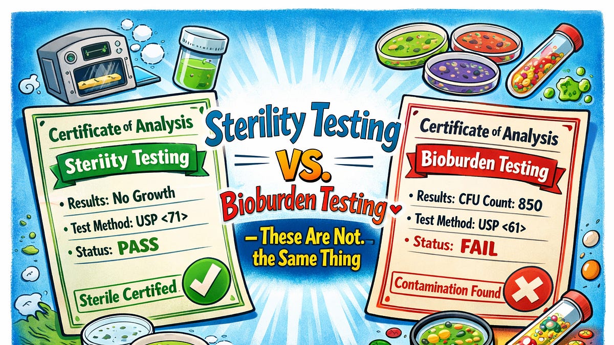 Sterility Testing vs. Bioburden Testing — These Are Not the Same Thing