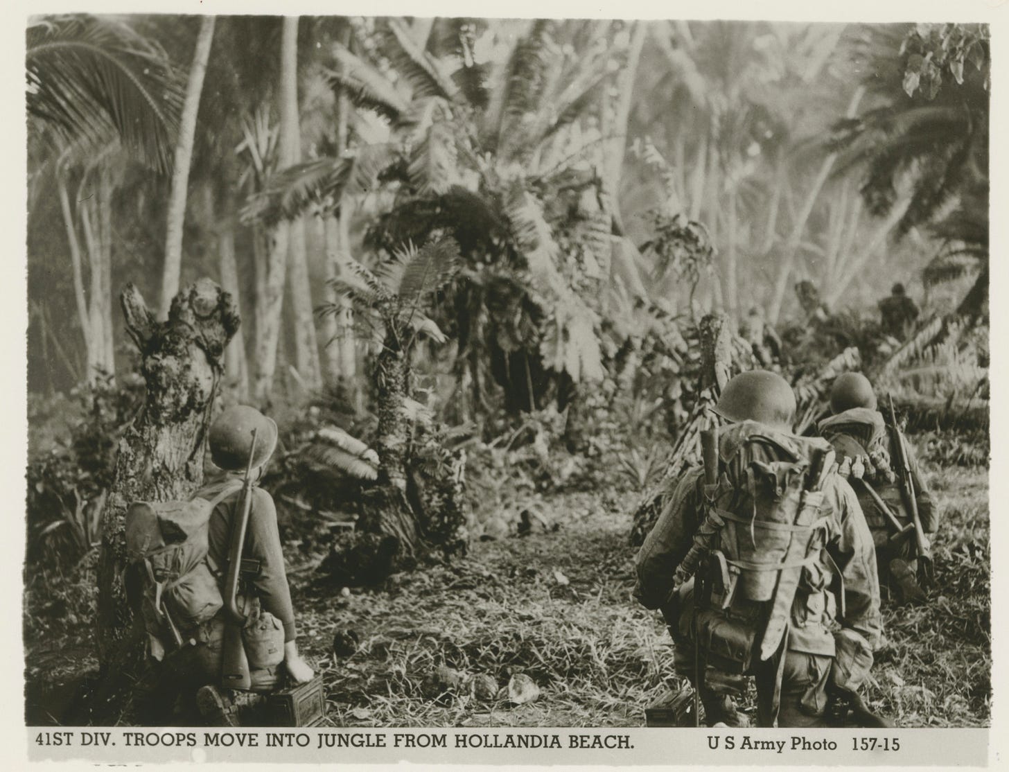 41st Infantry Division troops marching into a jungle, New Guinea, 1944 |  The Digital Collections of the National WWII Museum : Oral Histories