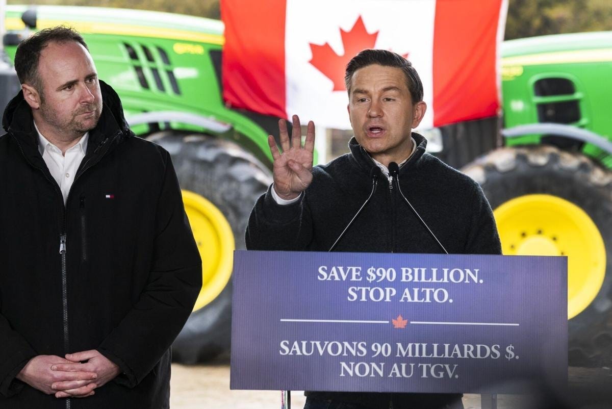 May be an image of text that says '1II- SAVE $90 BILLION. STOP ALTO. SAUVONS 90 MILLIARDS $. NON AU TGV.'