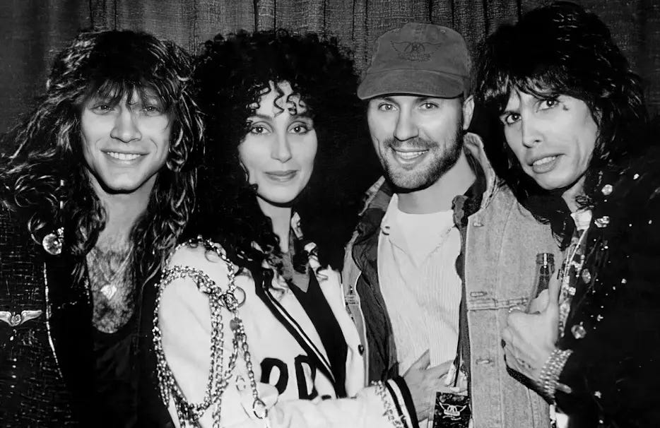 Jon Bon Jovi, Cher, Desmond Child, Steven Tyler (Aerosmith). 