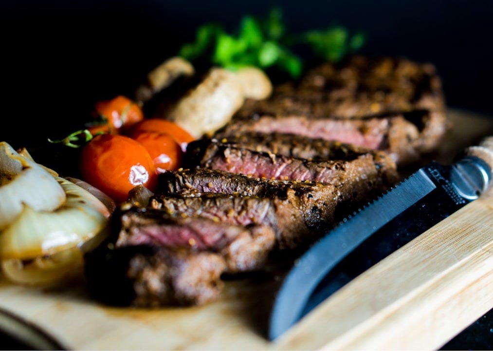grilled steak near steak knife grilled steak near steak knife
