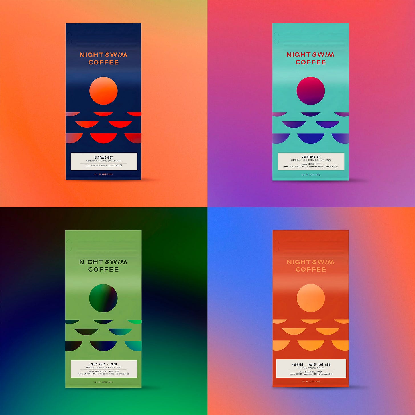 New Logo, Identity, and Packaging for Night Swim Coffee by the Design Office of Matt Stevens