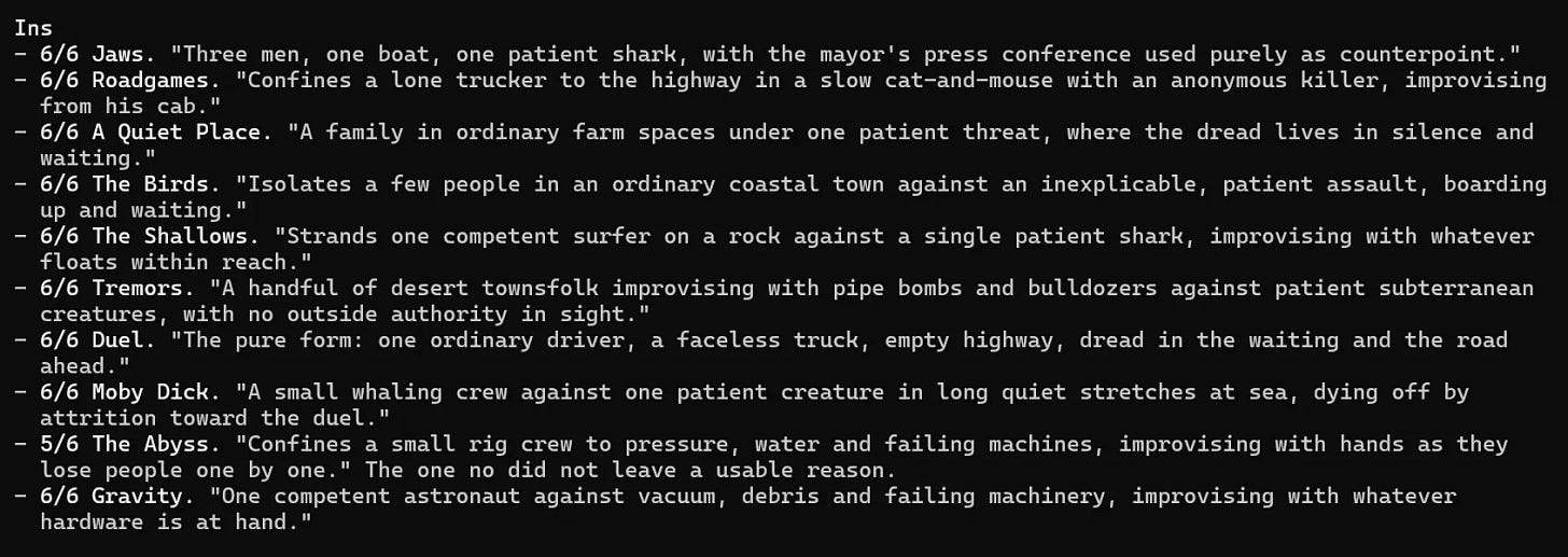 Ins: Jaws, Shallows, Gravity