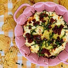 Baked sun dried tomato parm dip & Rosso di Montalcino