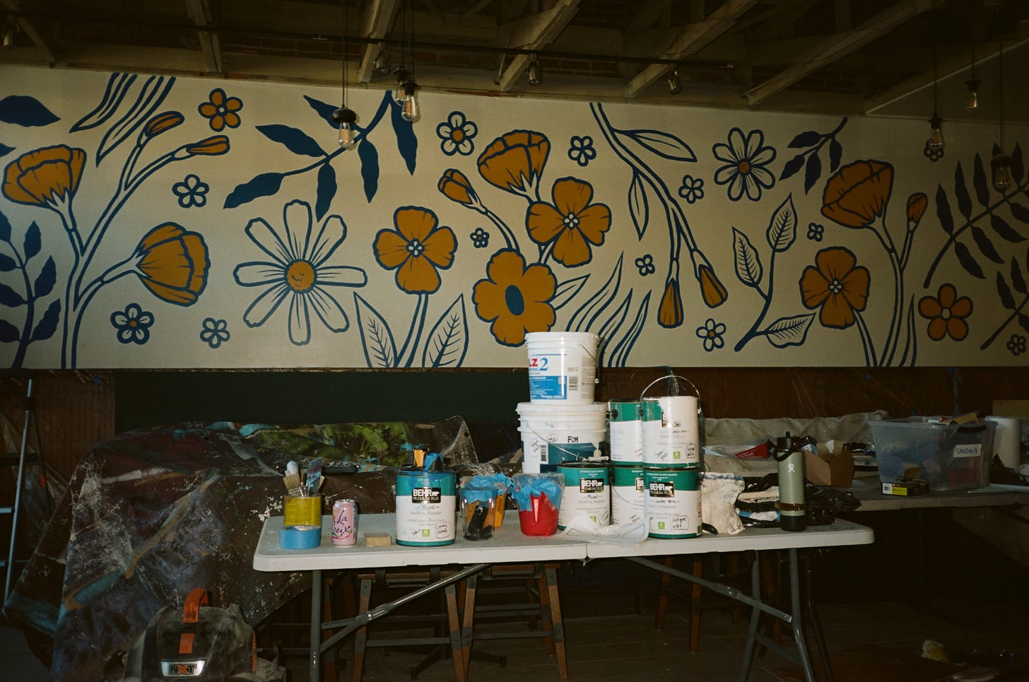 Wallflour Pizza's interior coming together