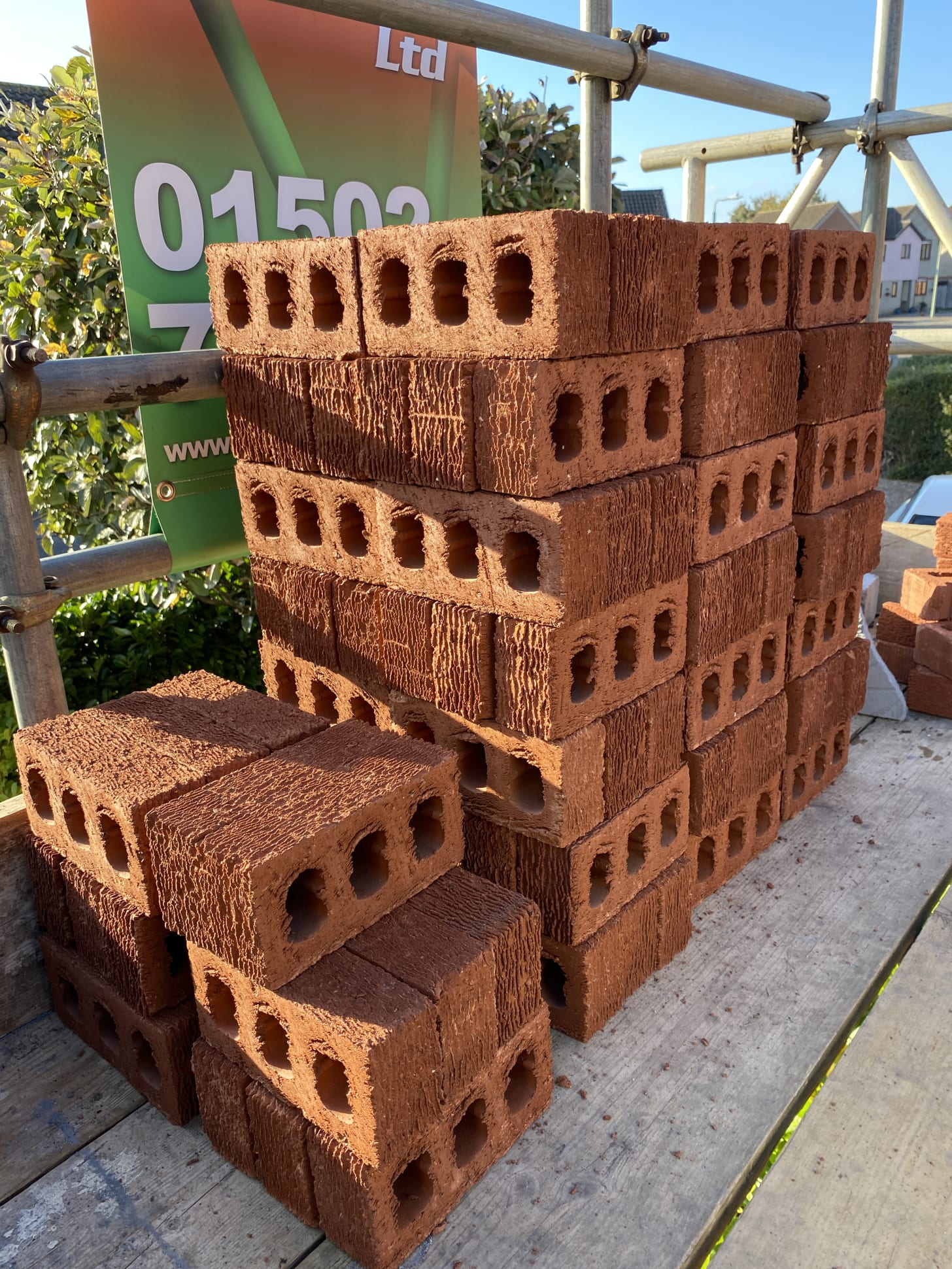 pile of red bricks