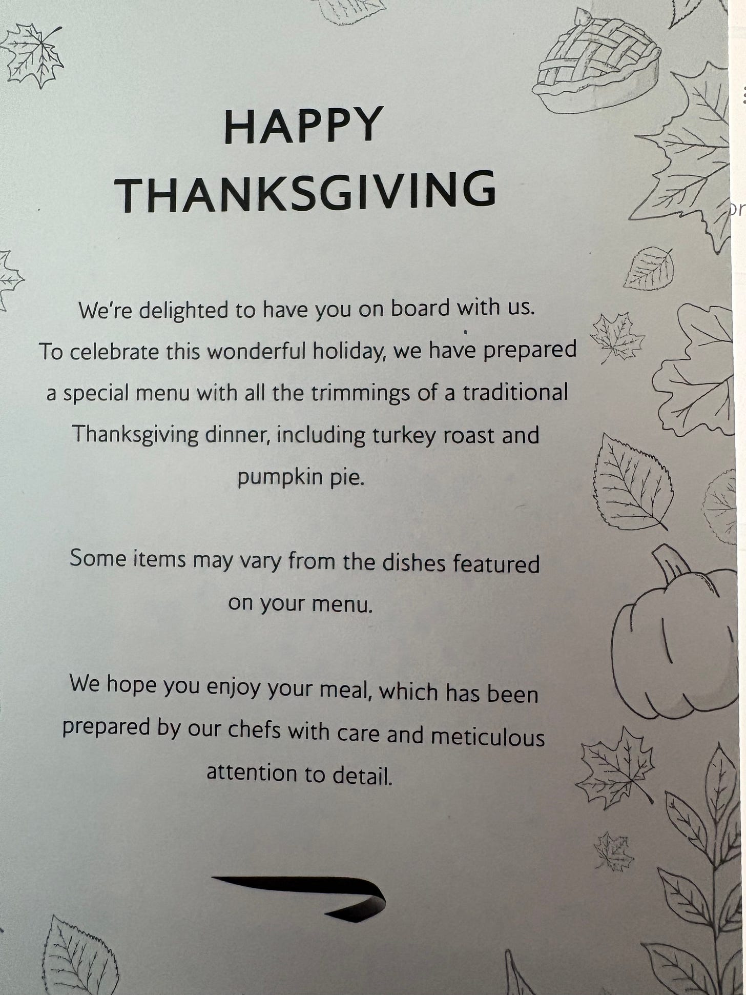 British Airways getting into American Thanksgiving spirit.