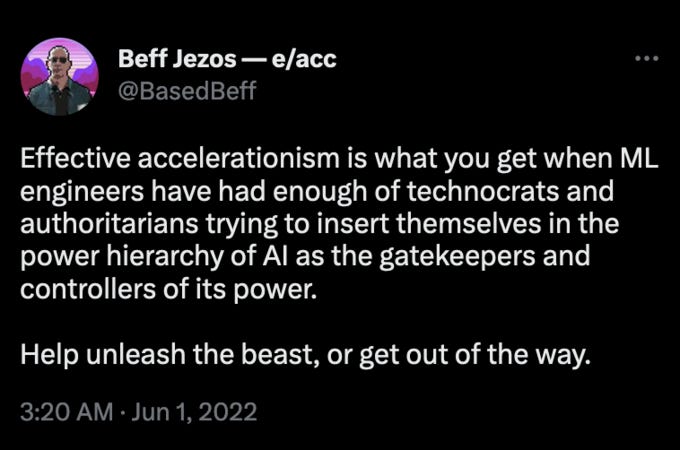 e/acc (Effective Accelerationism) | Know Your Meme