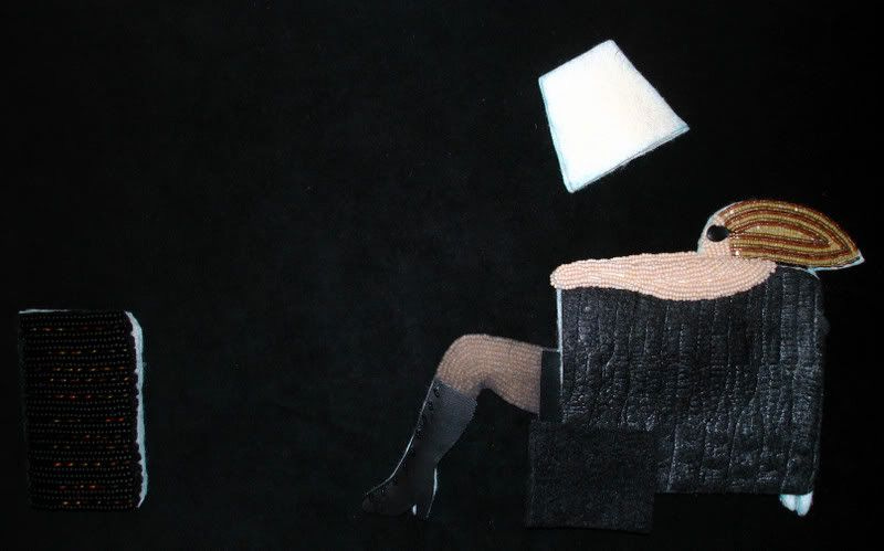 Maxell girl. Blown Away Chair Guy. Ramones punk. Lone Beader's beaded pop art self-portrait. Maxell girl. Blown Away Chair Guy. Ramones punk. Lone Beader's beaded pop art self-portrait.