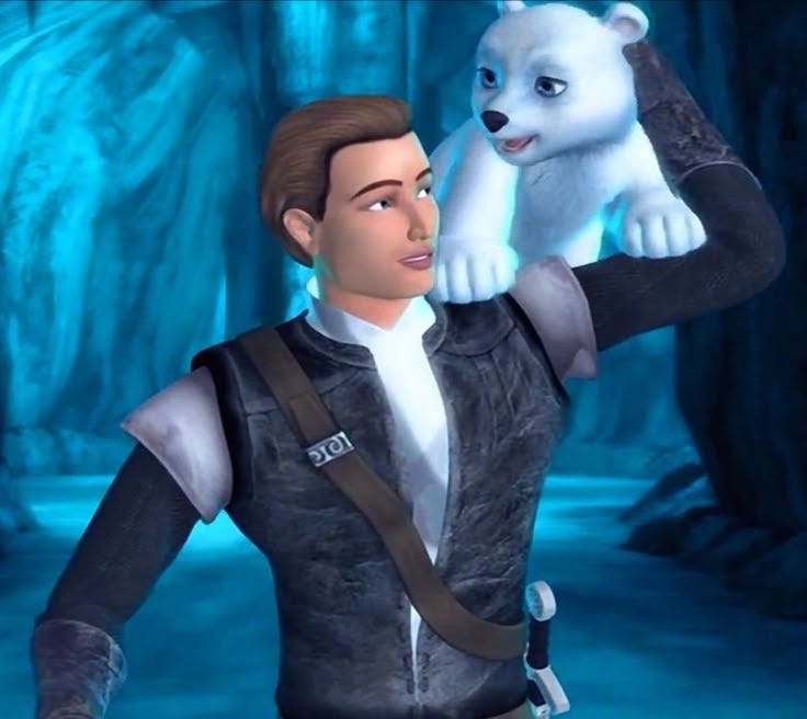 This may contain: a man holding a white polar bear in his right hand This may contain: a man holding a white polar bear in his right hand