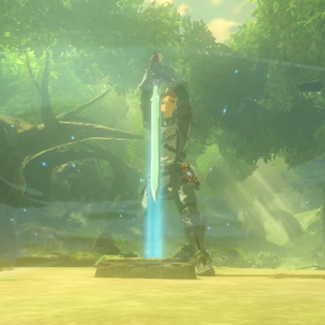 Link pulling the Master Sword
