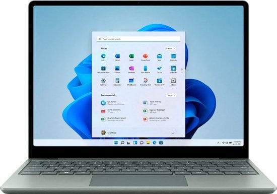 Front Zoom. Microsoft - Surface Laptop Go 2 - 12.4” Touch-Screen – Intel Core i5 – 8GB Memory - 128GB SSD (Latest Model) - Sage.