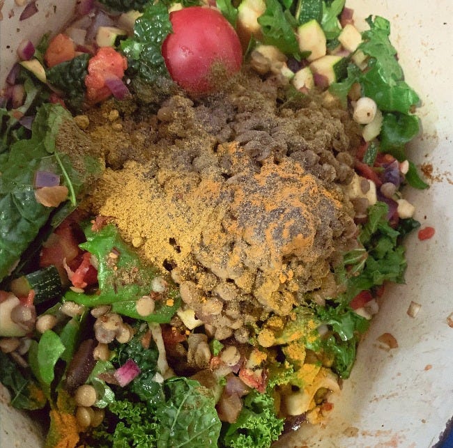 Delicious almost vegetarian curry Including Magners Farm Chicken Bone Broth