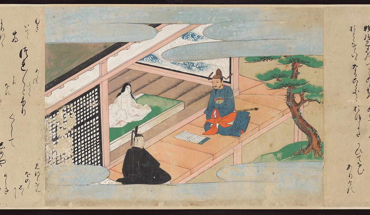 Illustrated Handscrolls of The Tale of Genji, Ryūjo (Tatsujo) (Japanese, active late 16th century), Five handscrolls; ink and color on paper (illustrations); ink on paper (texts), Japan Illustrated Handscrolls of The Tale of Genji, Ryūjo (Tatsujo) (Japanese, active late 16th century), Five handscrolls; ink and color on paper (illustrations); ink on paper (texts), Japan
