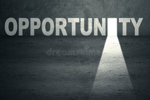 Opened opportunity door with bright light. Opportunity stock images, royalty-free photos and pictures