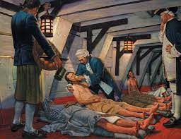 Example of illness on trans-Atlantic voyages