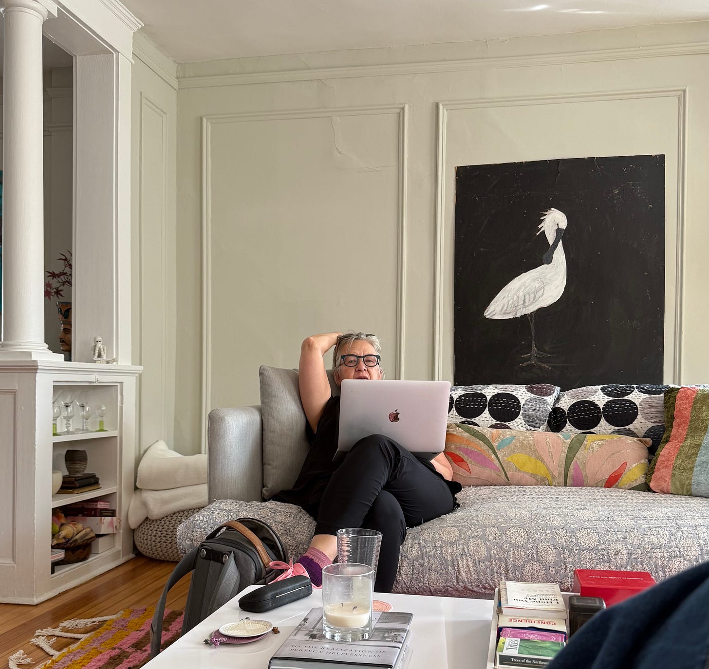 woman writing laptop
