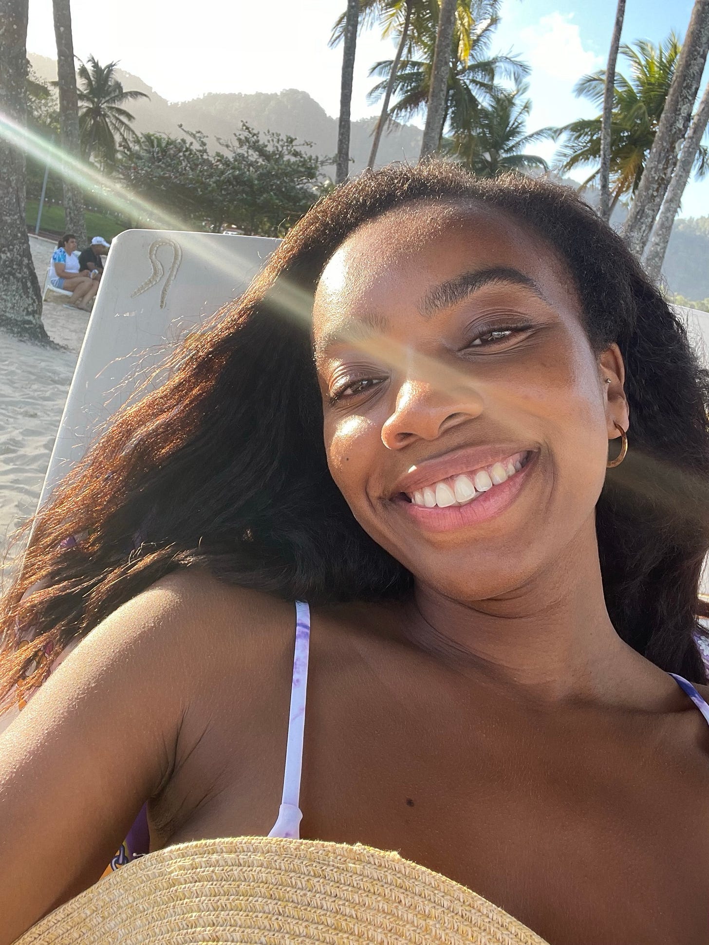 Photo of me living the expat life in the Caribbean