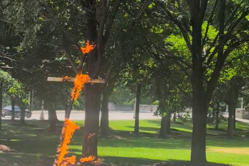 Cross burning in Grant Park prompts CPD investigation - Chicago Sun-Times Cross burning in Grant Park prompts CPD investigation - Chicago Sun-Times