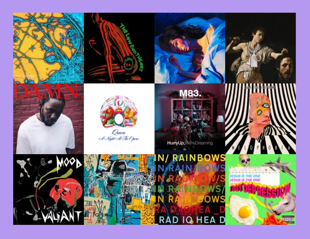 A collage of albums rated 4.5 or 5 stars