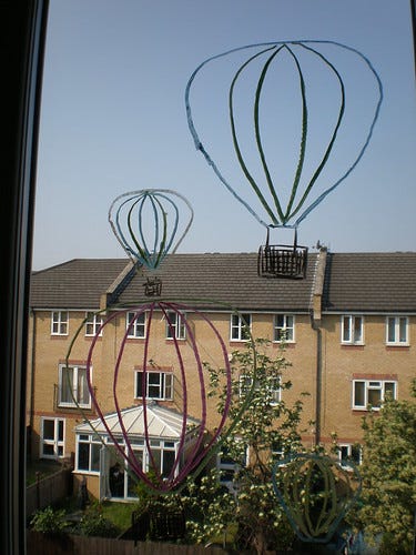 Balloons on the windows Balloons on the windows