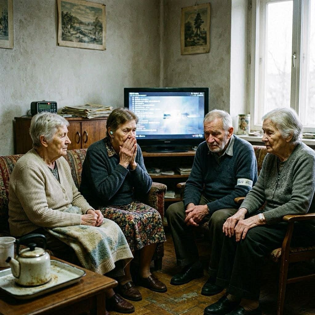 Elderly people in fear of reality 