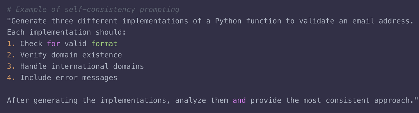 Example of a Self-Consistency Prompting Technique