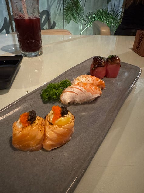 Images from Brazil of sunsets and beaches and beautiful meals