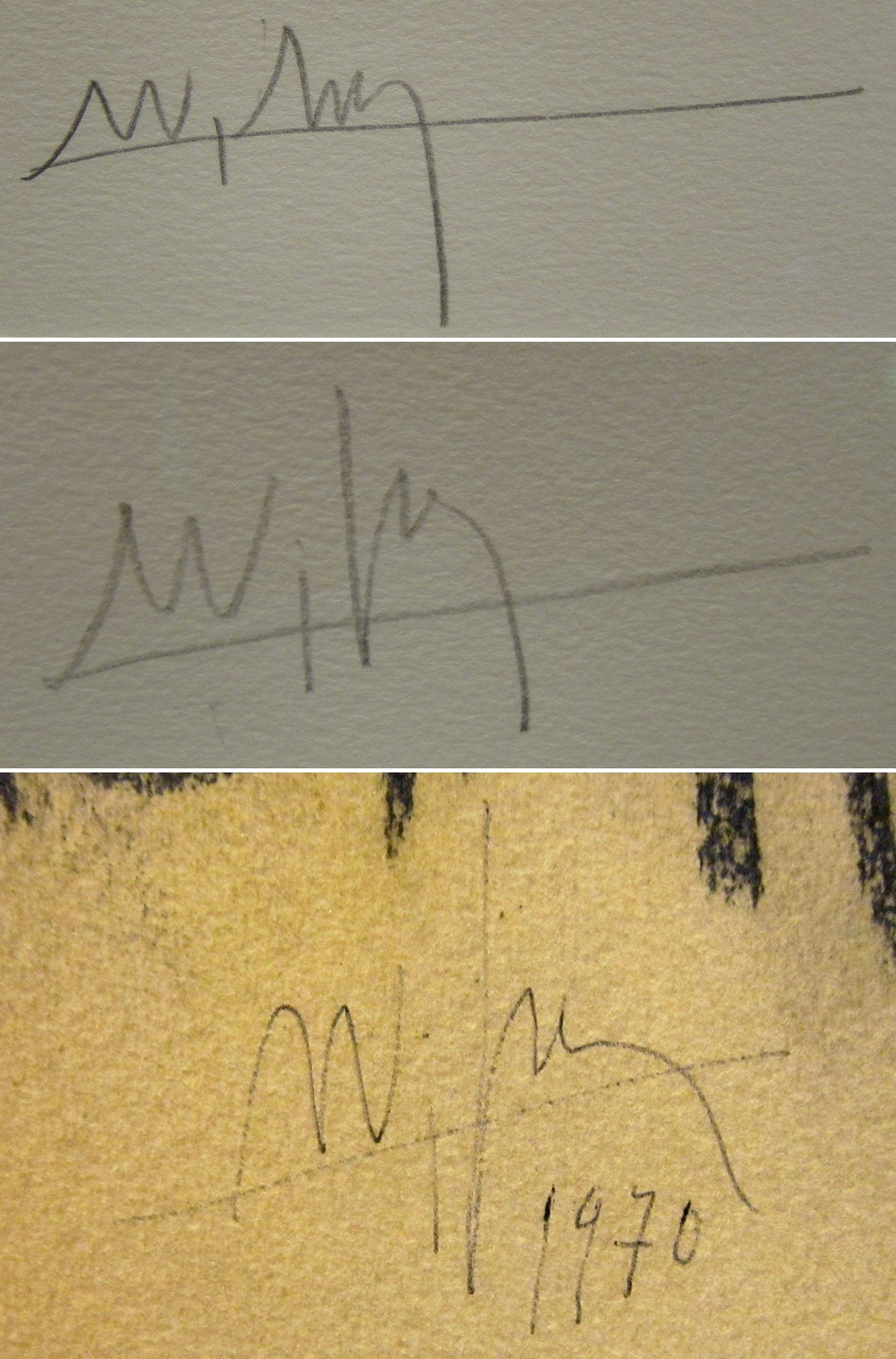 Pencil signatures of Cuban artist Wifredo Lam Pencil signatures of Cuban artist Wifredo Lam