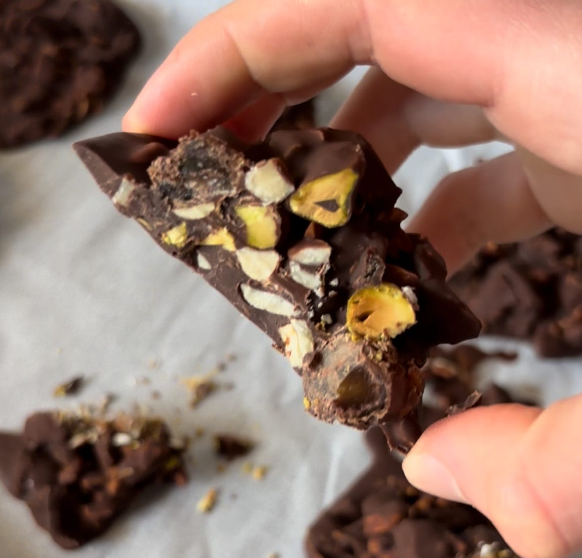 Chocolate Covered Date Nut Clusters - by Olivia